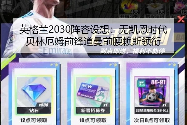 英格兰2030阵容设想：无凯恩时代贝林厄姆前锋道曼前腰赖斯领衔